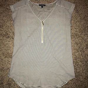 EXPRESS B&W Stripped Dressy Short Sleeved Blouse